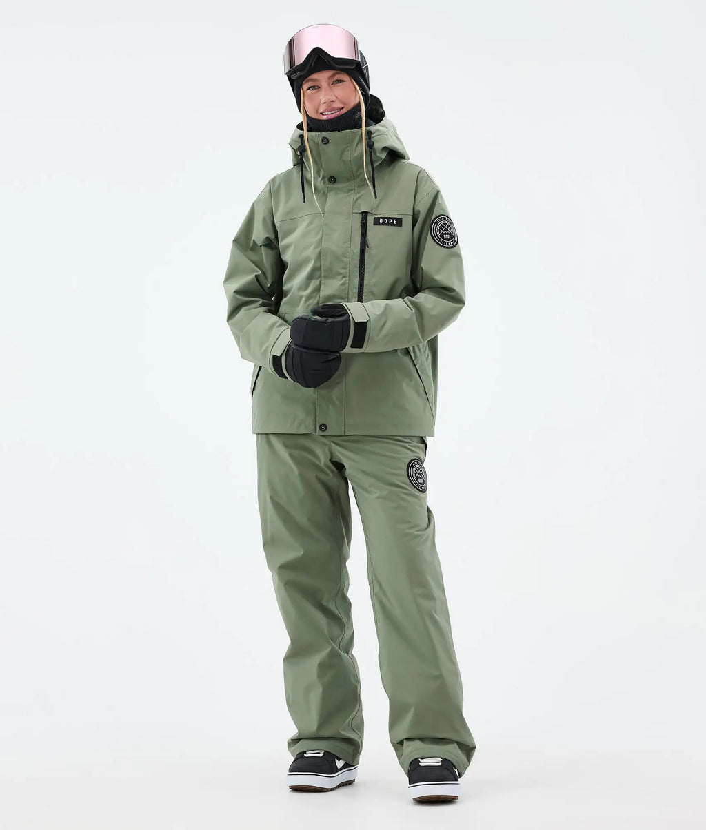 Stardust W Full-Zip - Snowboardjacke Damen Moss Green