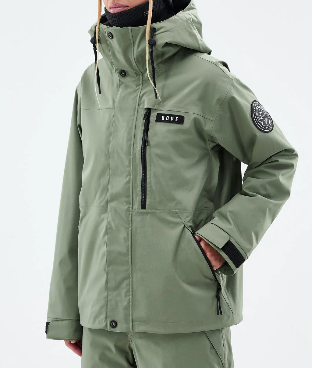 Stardust W Full-Zip - Snowboardjacke Damen Moss Green